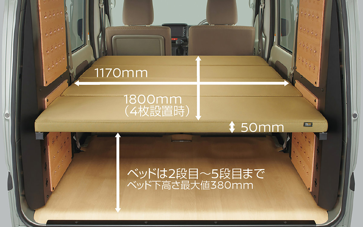 clippervan_multirack マルチラック（ベッドマット付車）