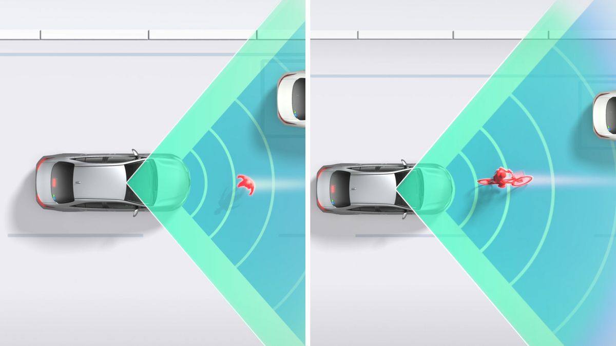 プリクラッシュセーフティ ： 直進時の歩行者・自転車運転者検知機能