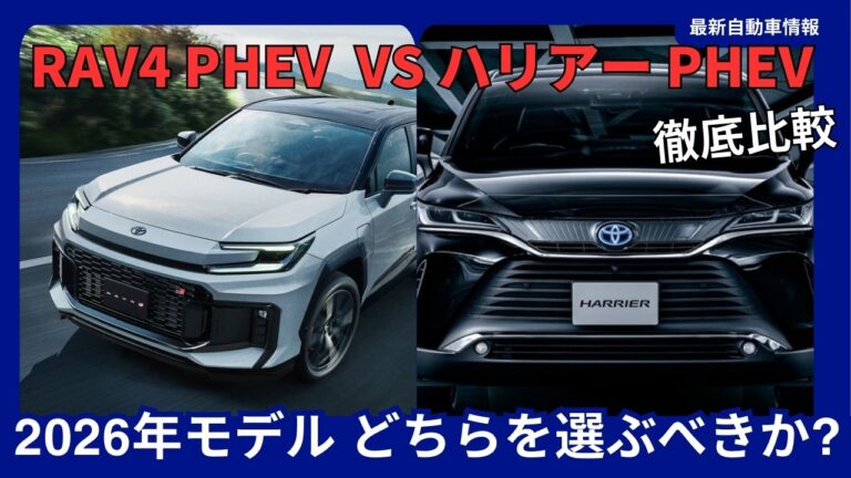 新型 RAV4 PHEV VS ハリアー PHEV 2026年モデル 徹底比較 トヨタの2大プレミアムSUV、どちらを選ぶべきか?| 最新自動車情報