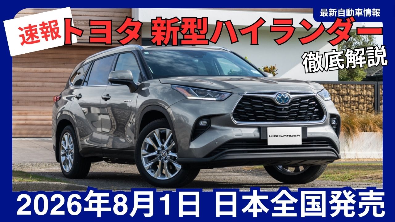 Toyota—New Highlander—Nationwide Release in Japan in August 2026