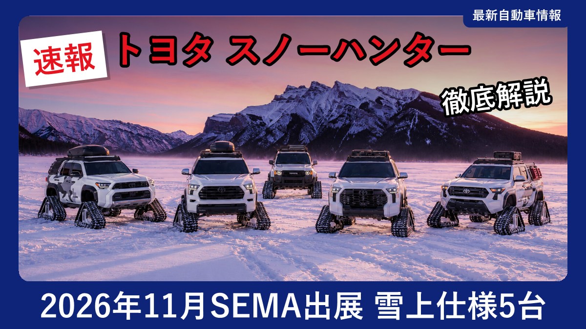 トヨタ スノーハンター コンセプト5台が雪原に並ぶ様子