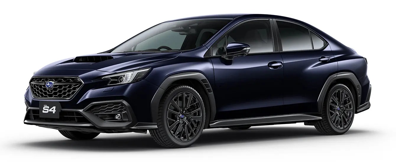 スバル WRX S4(現行モデル)の外観(ネイビー・フロント斜め)